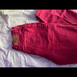 Ruby red high waisted pants